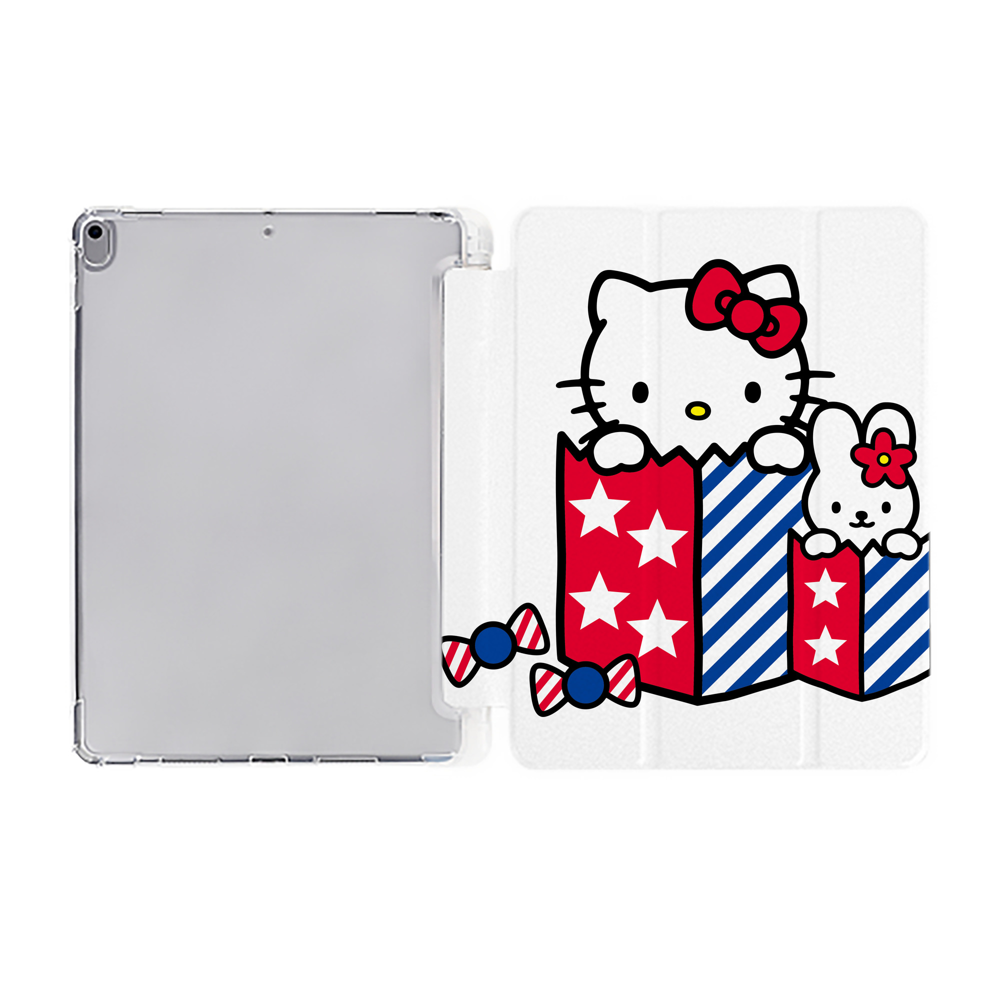（画像用） Hello Kitty ハローキティ IPad ケース ペン収納付き 三つ折りスタンド PUレザー×シリコン 対応機種9.5/10.5/10.9インチ